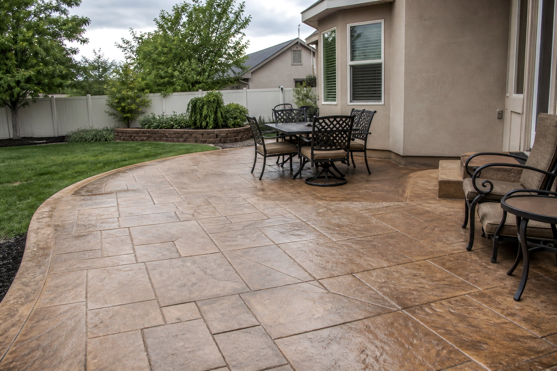 Stamped concrete patio installation in Utah