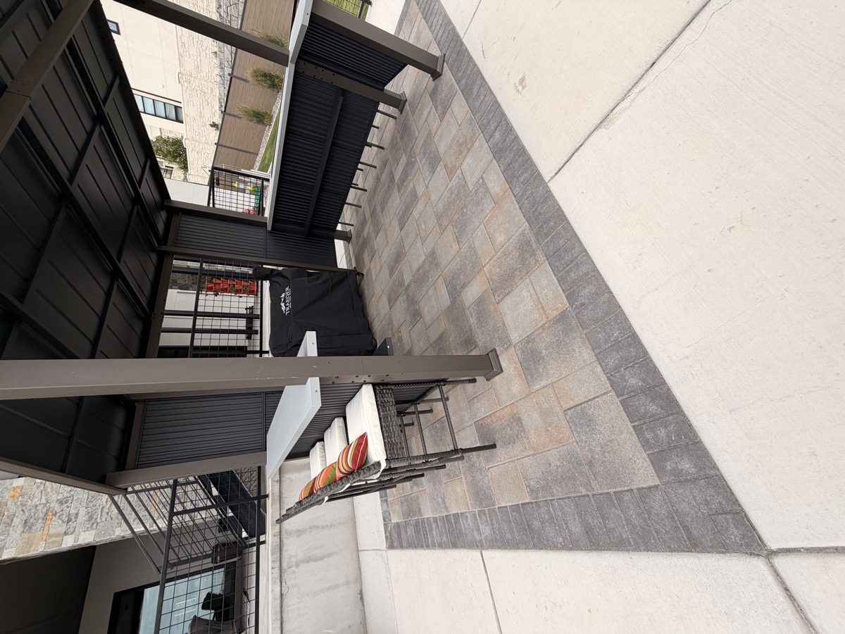 Paver patio installation in Sandy, Utah by Sol Scapes