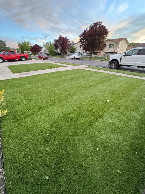 Artificial turf front yard installation in Utah — Sol Scapes Utah